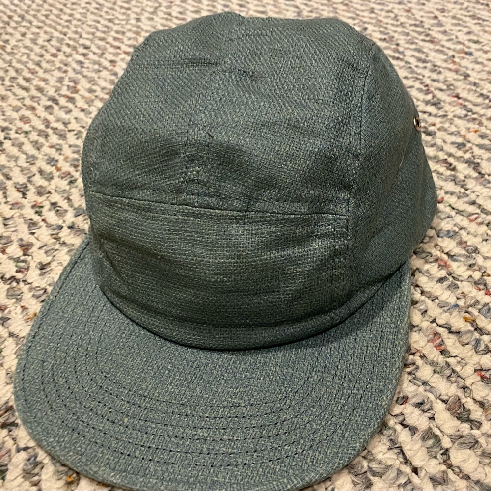 Supreme vintage no logo teal camp cap, OS, good condition, Made in the USA